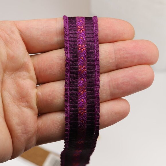 Purple Tone Choker Adjustable Length Fancy Texture Wide chokers (#80) - Picture 4 of 8